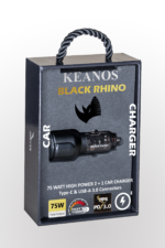 Keanos® BLACK RHINO 75Watt 2 + 1 Φορτιστής Αυτοκινήτου (Μαύρος)