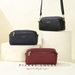 Pierre Loues® Γυναικεία Τσάντα Χιαστί 1,6LT 514-75 Μπορντό - Image 8