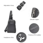 Pierre Loues® Γυναικεία Τσάντα Χιαστί 1,8LT 514-93 Μαύρη - Image 5