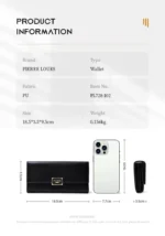 Pierre Loues® Γυναικείο πορτοφόλι 0,5LT PL728-102 Μαύρο - Image 4