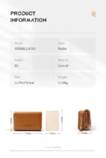 Pierre Loues® Γυναικείο πορτοφόλι 0,1LT C334-19 Καφέ - Image 8