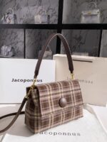 Jacoponnus® Γυναικεία Τσάντα ώμου / χειρός 6,0LT E344 (Brown Grid) - Image 4