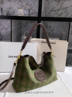 Jacoponnus® Γυναικεία Τσάντα ώμου / χειρός 12,5LT 9A168 (Green Brown grid) - Image 3