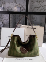 Jacoponnus® Γυναικεία Τσάντα ώμου / χειρός 12,5LT 9A168 (Green Brown grid) - Image 4