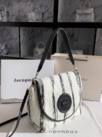 Jacoponnus® Γυναικεία Τσάντα ώμου / χειρός 8,8LT 9A018 (Striped Wolf black and white Wool) - Image 4