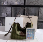 Jacoponnus® Γυναικεία Τσάντα ώμου / χειρός 12,5LT 9A168 (Green Brown grid) - Image 8
