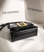 Jacoponnus® Γυναικεία Τσάντα ώμου / χειρός 1,6LT 2432 (Black Gold rectangular square) - Image 15