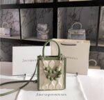 Jacoponnus® Γυναικεία Τσάντα ώμου / χειρός 2,6LT 319 (Green White with Beads) - Image 9