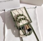 Jacoponnus® Γυναικεία Τσάντα ώμου / χειρός 2,6LT 319 (Green White with Beads) - Image 17