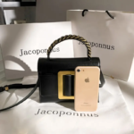 Jacoponnus® Γυναικεία Τσάντα ώμου / χειρός 1,6LT 2432 (Black Gold rectangular square) - Image 3