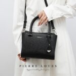 Pierre Loues® Γυναικεία Τσάντα Χειρός / Χιαστί 4,1LT 615-14-A86 Μαύρη - Image 13