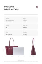 Pierre Loues® Γυναικεία Τσάντα Shopper χειρός 15,0LT 914-105 μπορντό - Image 7
