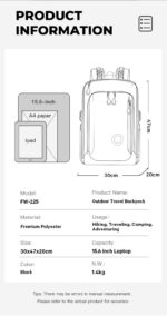 Bange® Σακίδιο πλάτης Πολλαπλών χρήσεων Outdoor 30LT 15,6'' FW225 Μαύρο - Image 10
