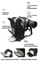 Bange® Σακίδιο πλάτης Πολλαπλών χρήσεων Outdoor 35LT 15,6'' FW229 Μαύρο - Image 2