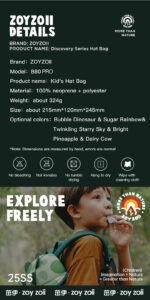 Zoyzoii® Σακίδιο Πλάτης 6,3LT B80 PRO Bubble Milk Dinosaur - Image 14