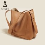 Foxer® Τσάντα Δερμάτινη ώμου 9,3LT 9136015F Καφέ - Image 7