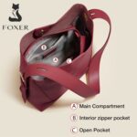 Foxer® Τσάντα Δερμάτινη ώμου 9,3LT 9136015F Μπορντό - Image 7
