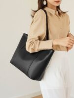 Foxer® Τσάντα Δερμάτινη Shopper ώμου 12,5LT 958V422F Μαύρη - Image 12