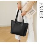 Foxer® Τσάντα Δερμάτινη Shopper ώμου 12,5LT 958V422F Μαύρη - Image 6