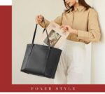 Foxer® Τσάντα Δερμάτινη Shopper ώμου 12,5LT 958V422F Μαύρη - Image 2